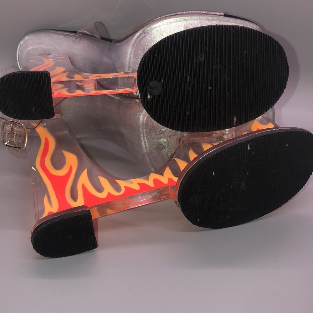 Lucious Acrylic Platform Flame Heels Size 9 - image 6